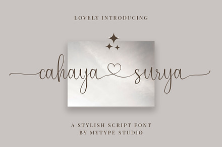 Cahaya Surya | Lovely Script Font