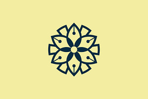 premium floral pen petal logo, a Branding & Logo Template by Rasagama Studio