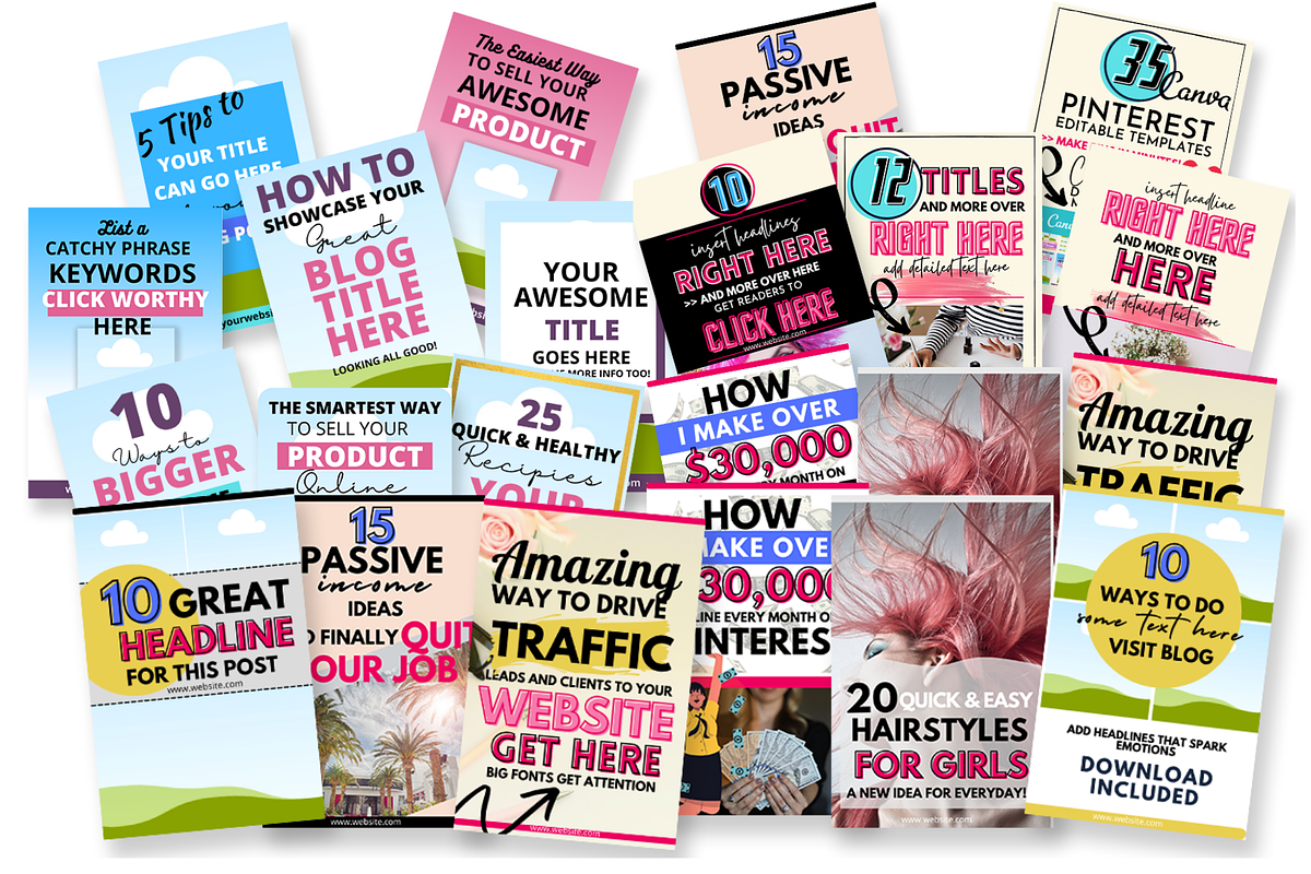 Pinterest Templates for Canva, a Social Media Template by artinspirestudio (Photo 3 of 5)