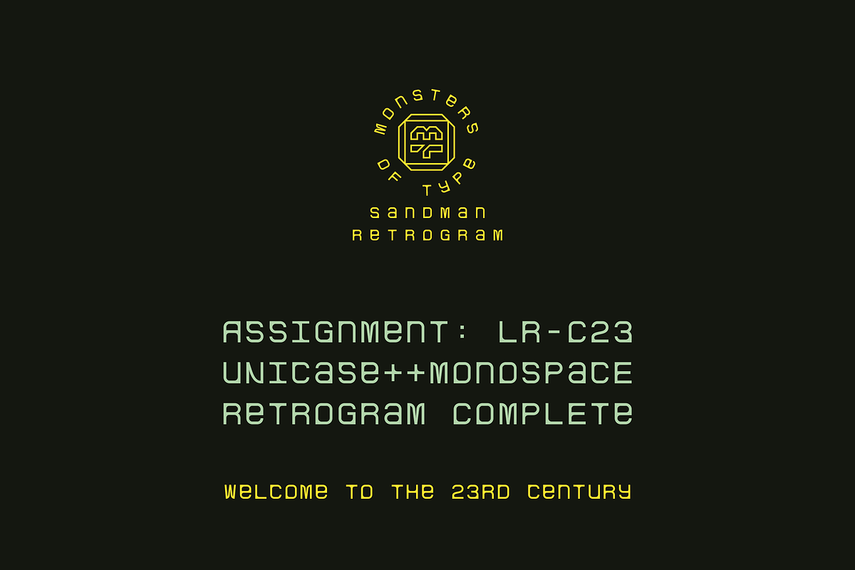 MoT Sandman Retrogram, a Sans Serif Font by Sirmon Stuff (Photo 7 of 7)