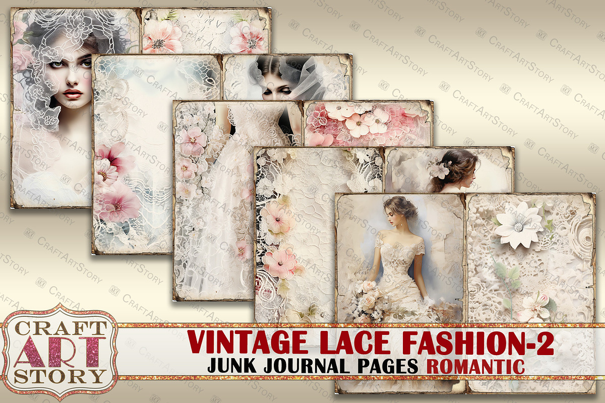 Lace fashion Junk Journal Kit part 2, a Person Illustration by CraftArtStory (Photo 3 of 6)
