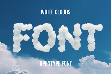 White Clouds Font, a Font by Handmadefont