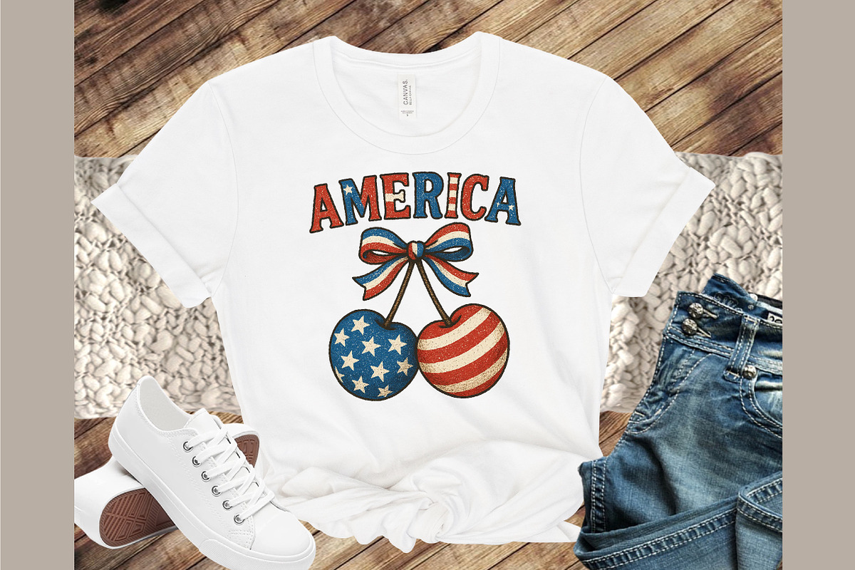 America Cherries Patriotic PNG, an Illustration by Sublimation Artist (Photo 2 of 9)