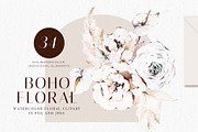 Fall Watercolor Floral BOHO Wedding, a Texture Illustration by WalaPalette (Thumbnail 1 of 6)