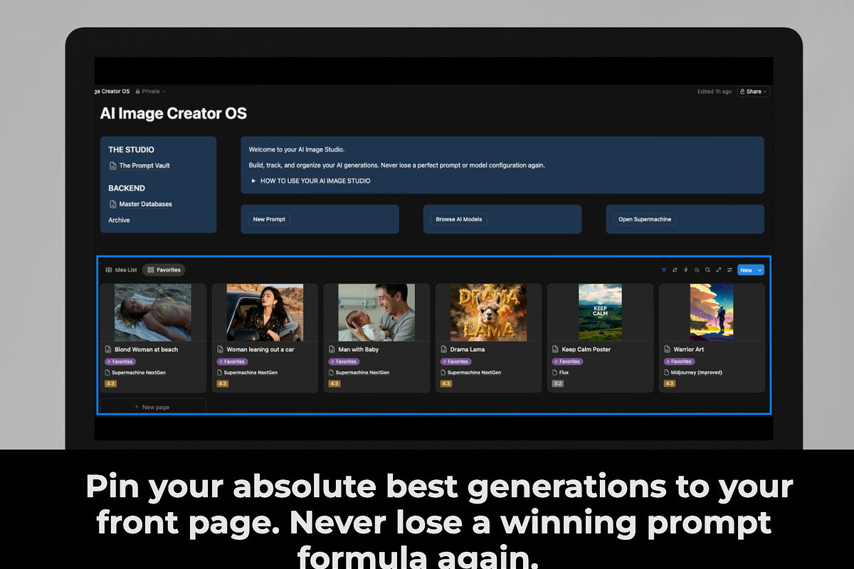 AI Image Prompt Notion Template, an App Template by AlienProduction (Photo 5 of 6)