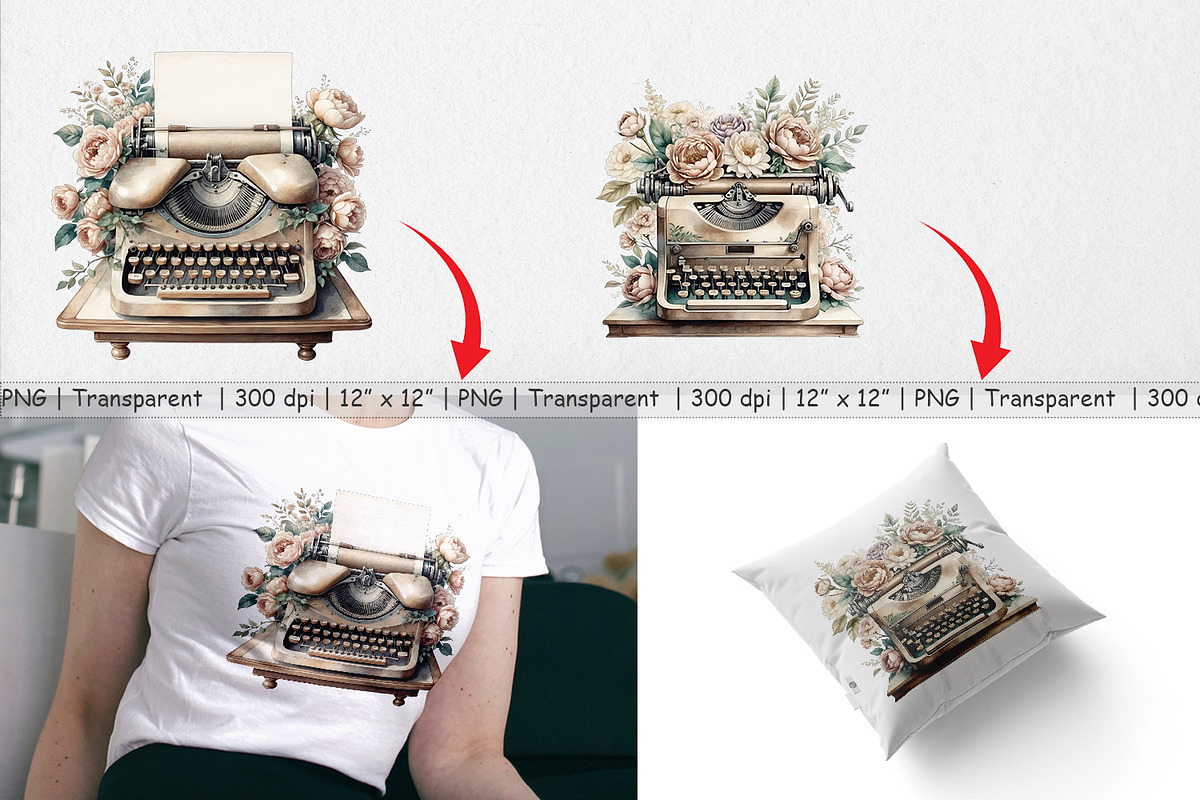 Typewriter Clipart, a Graphic by Artnoy (Photo 3 of 5)