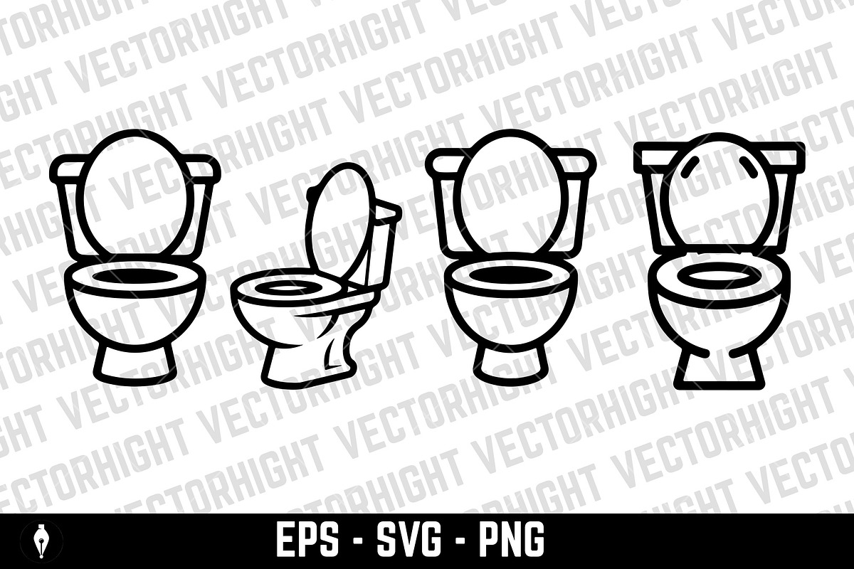 Toilet or water closet, an Object Illustration by Vectorhight (Photo 1 of 3)