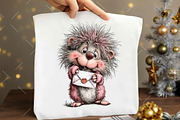 Whimsical Valentine Hedgehog Clipart, an Illustration by OK Design (Thumbnail 4 of 6)