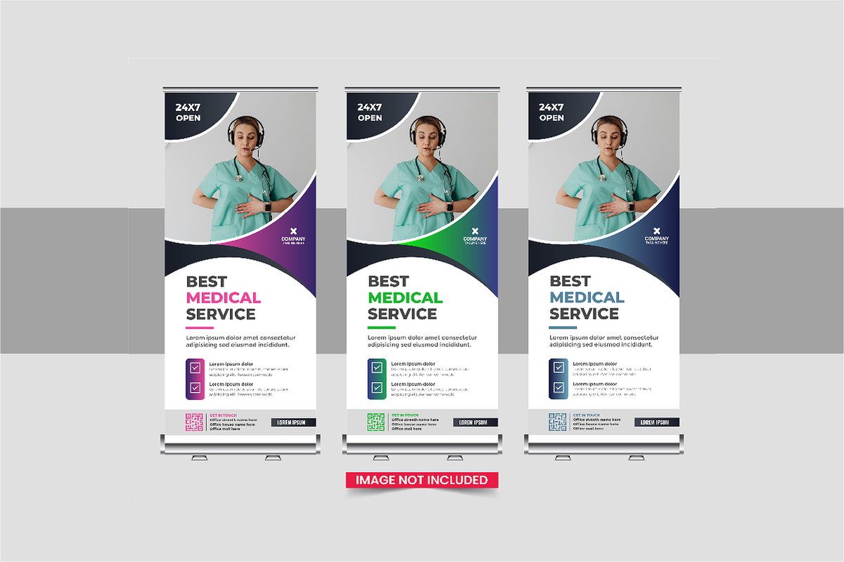 Medical healthcare Roll Up Banner, a Stationery Template by Pavel_design