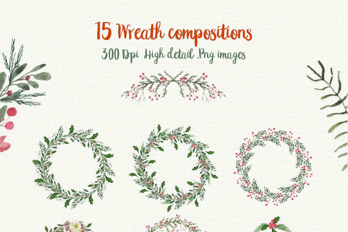 Christmas Watercolour Designs, a Texture Illustration by Wild Ones (Photo 3 of 8)