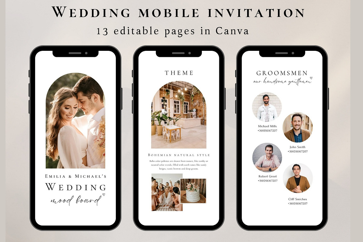 Wedding mood board mobile template, a Social Media Template by EvaTemplates (Photo 5 of 7)