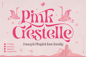 Pink Crestelle Font on Sale, a Slab Serif Font by creativemedialab