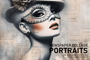 Newspaper Collage Portraits