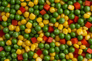 Colorful mix of green peas, sweet co, a Food & Drink Photo by professorinc