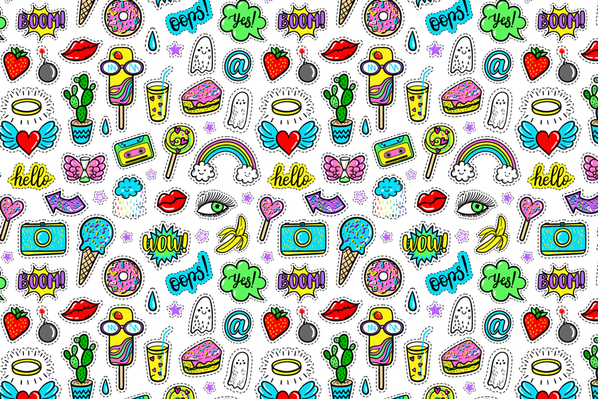 100+ Funny patches + 36 patterns, a Pattern Graphic by Midstream (Photo 7 of 10)