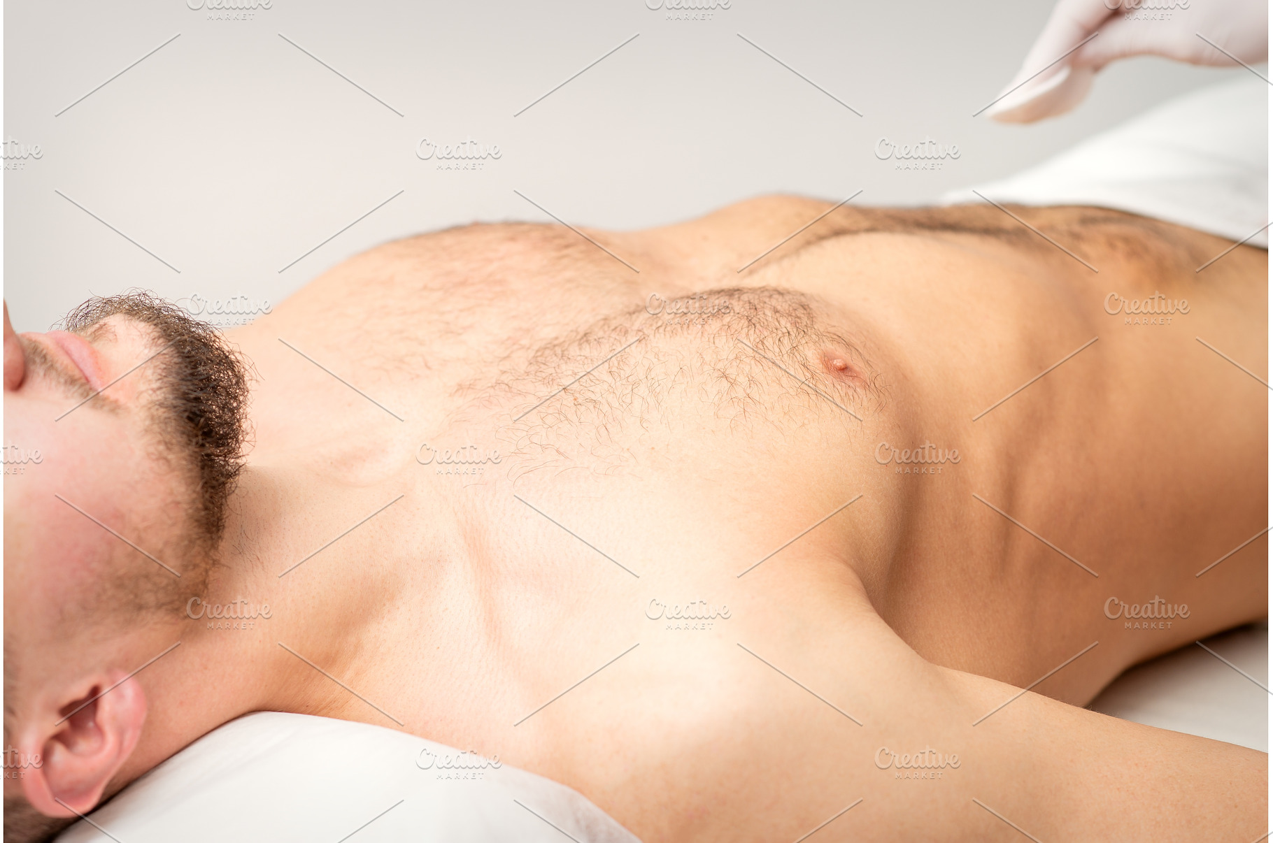 Hairy body, stomach, and chest of a, a Person Photo by okskukuruza