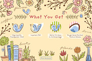 Garden Doodles Illustration Clipart, an Animal Illustration by Emi Bee (Thumbnail 2 of 6)