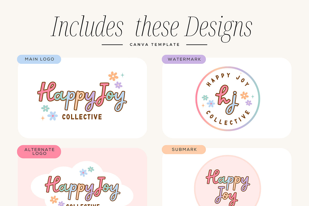 Rainbow Logo Brand Canva Template, a Branding & Logo Template by Summit Avenue (Photo 2 of 8)