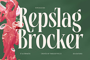 Repslag Brocker Luxury Serif Font, a Serif Font by timelesstype.co (Thumbnail 1 of 20)
