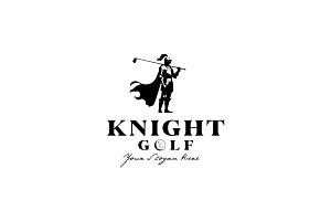 Knight Vintage, golf Logo Design, a Branding & Logo Template by Glowin_studio