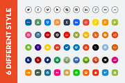 60 Social Media Icon Set, an Icon by vog (Thumbnail 2 of 2)