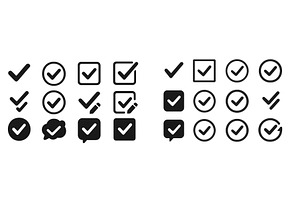 Variety of check mark symbols, an Object Illustration by ZinetroN