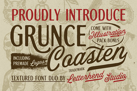 Grunce Coasten Font Duo, a Script Font by Letterhend Studio