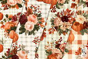 Fall Gingham Bouquet Flowers Paper, a Pattern Graphic by Creative Store (Thumbnail 2 of 5)