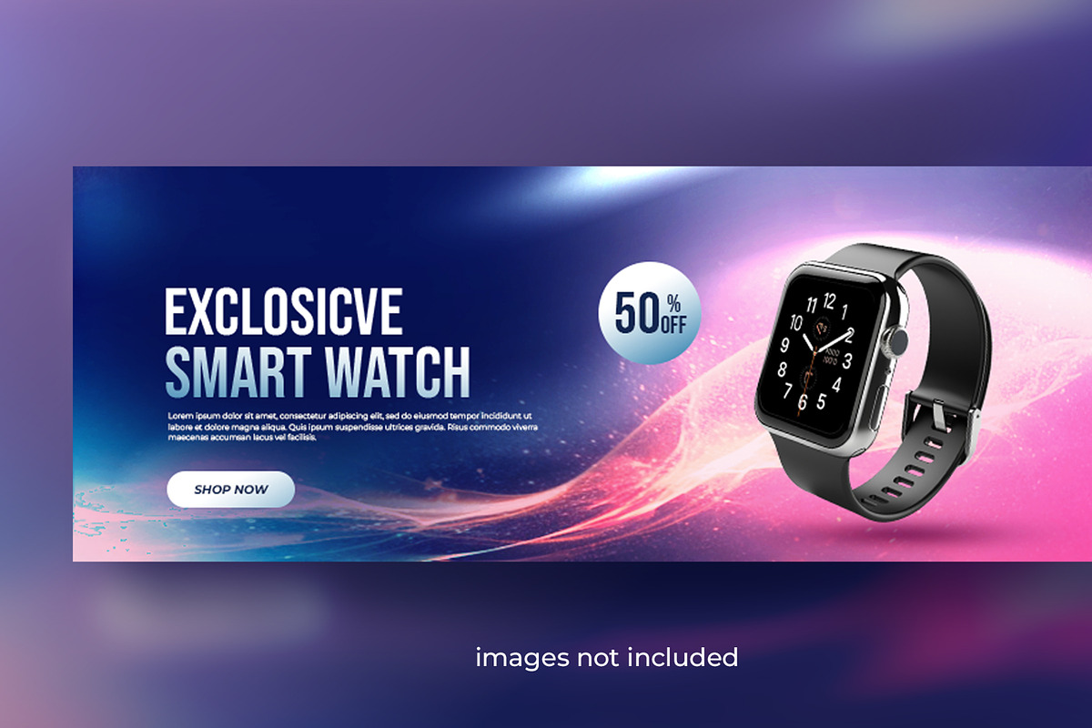 Smart Watch Facebook Cover Banner, a Social Media Template by mdmijanur0187