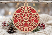 Christmas Floral Ornament SVG, an Object Graphic by Libby Wishes (Thumbnail 3 of 3)