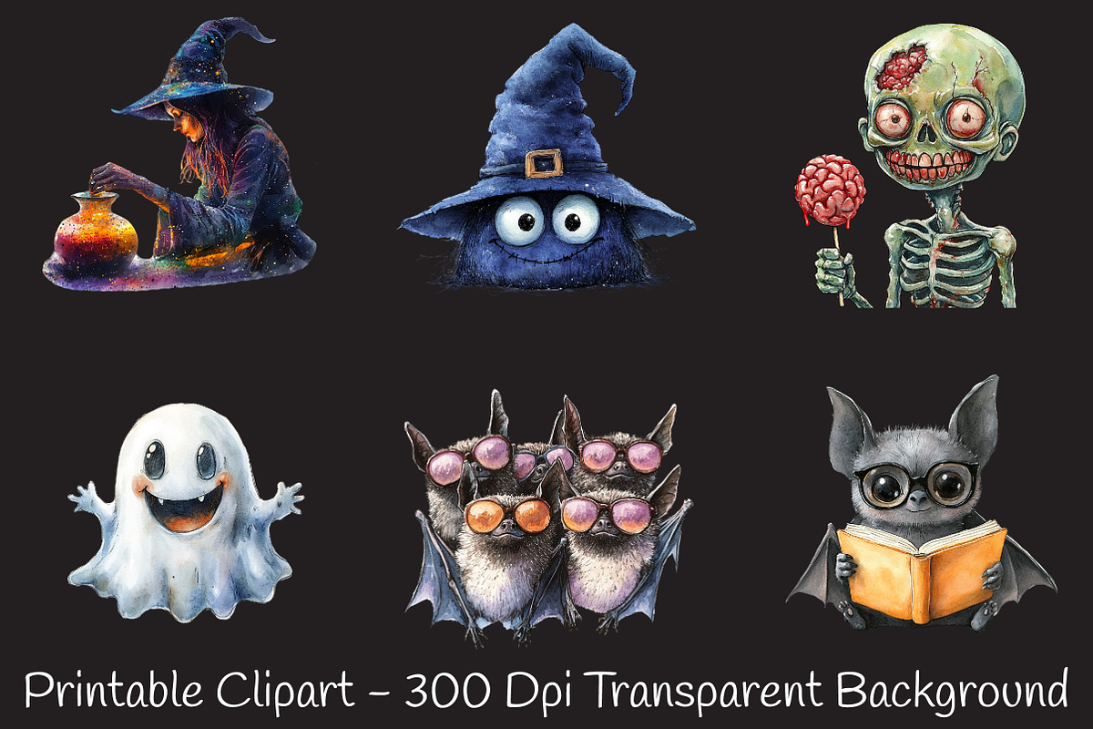 Halloween Clipart Mega Bundle PNG, an Illustration by RobertsArt (Photo 7 of 7)
