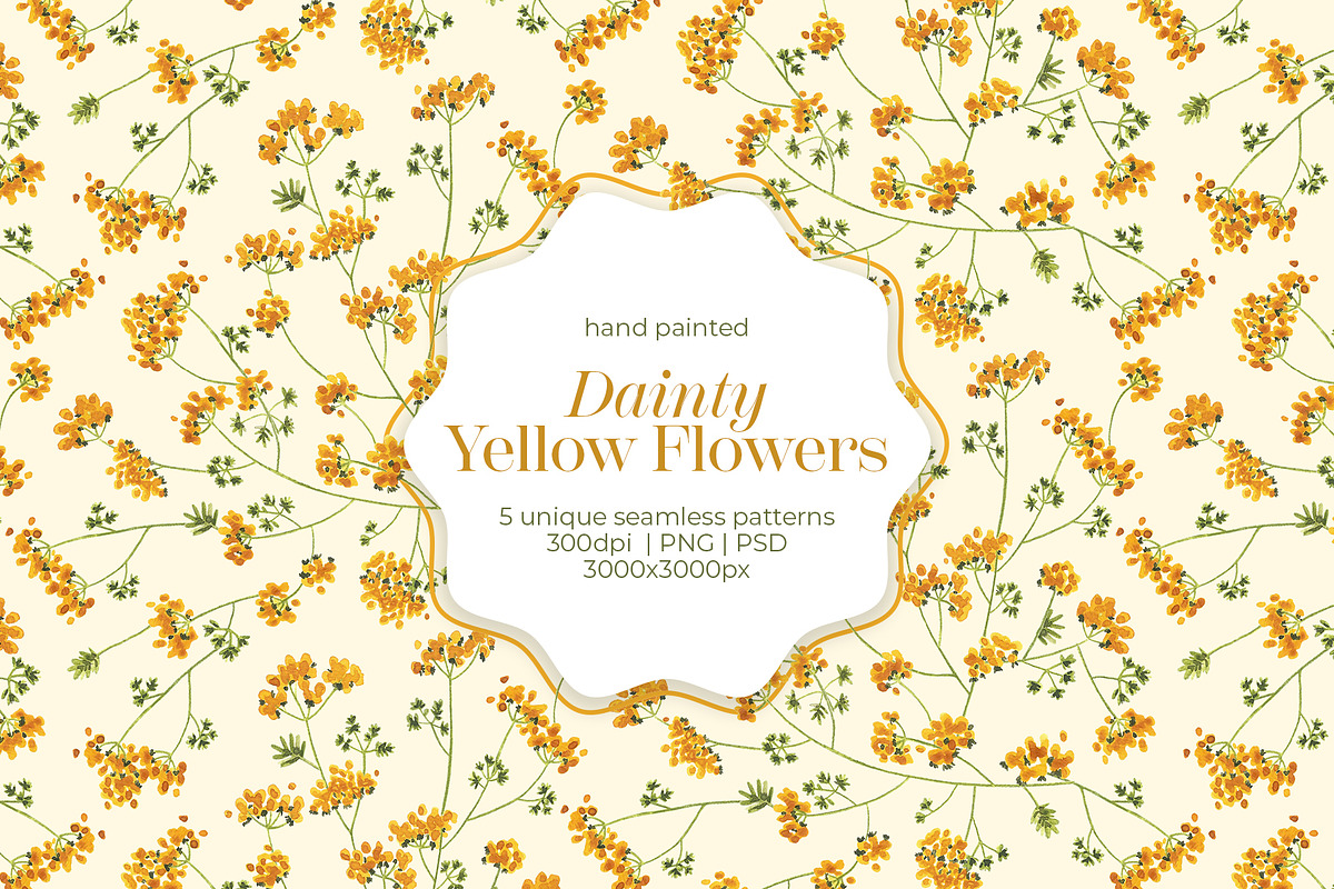 Dainty Yellow Floral Pattern, a Pattern Graphic by Tayla de Beer (Photo 1 of 9)