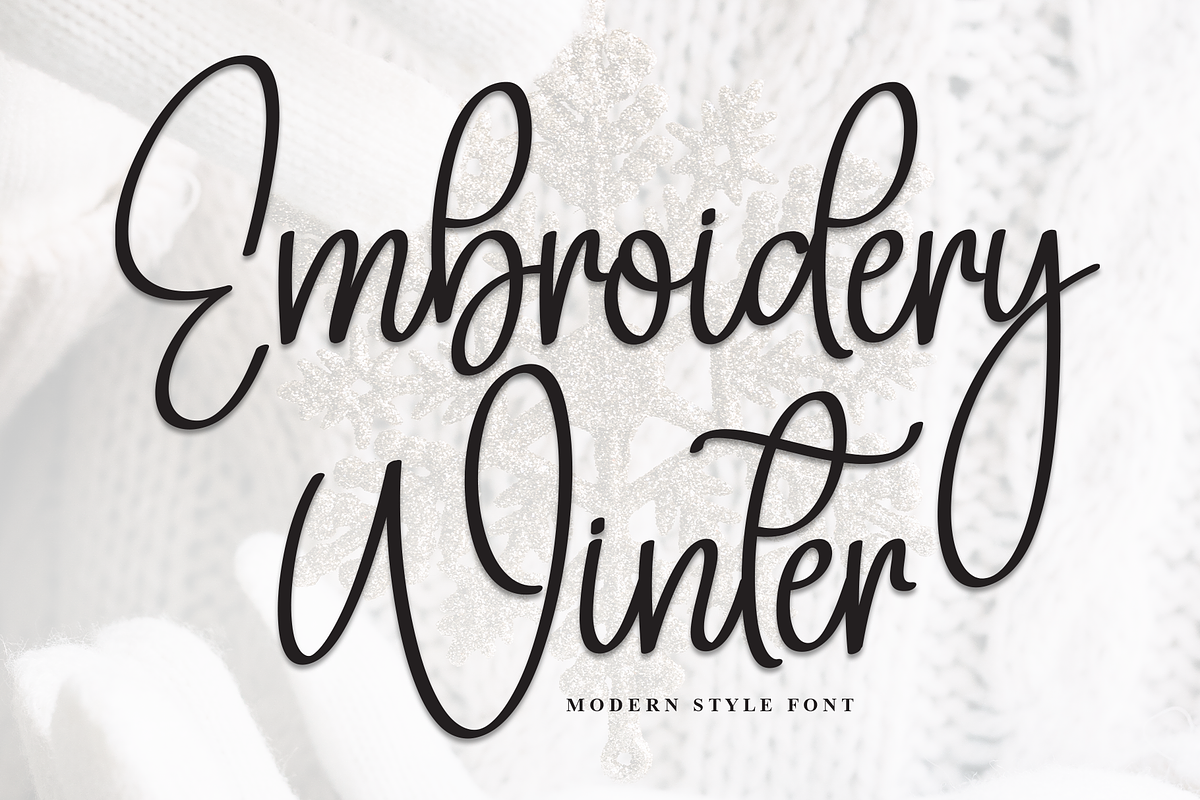 Embroidery Winter | Script Font, a Handwritten Font by Scratchones (Photo 1 of 8)