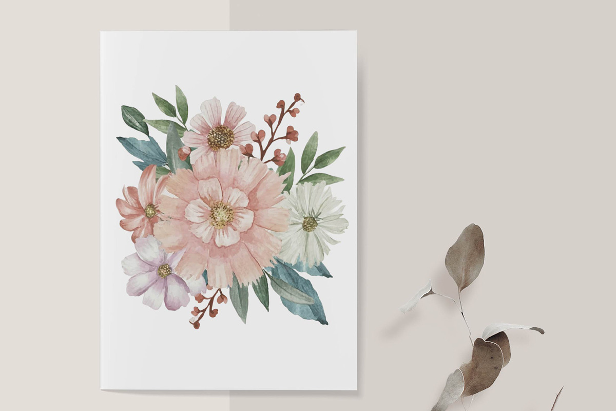 Watercolor Boho Floral Clipart, an Illustration by CreationArt (Photo 6 of 7)