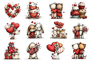 Whimsical Valentine's Day Clipart, an Illustration by Dream Creation (Thumbnail 7 of 8)