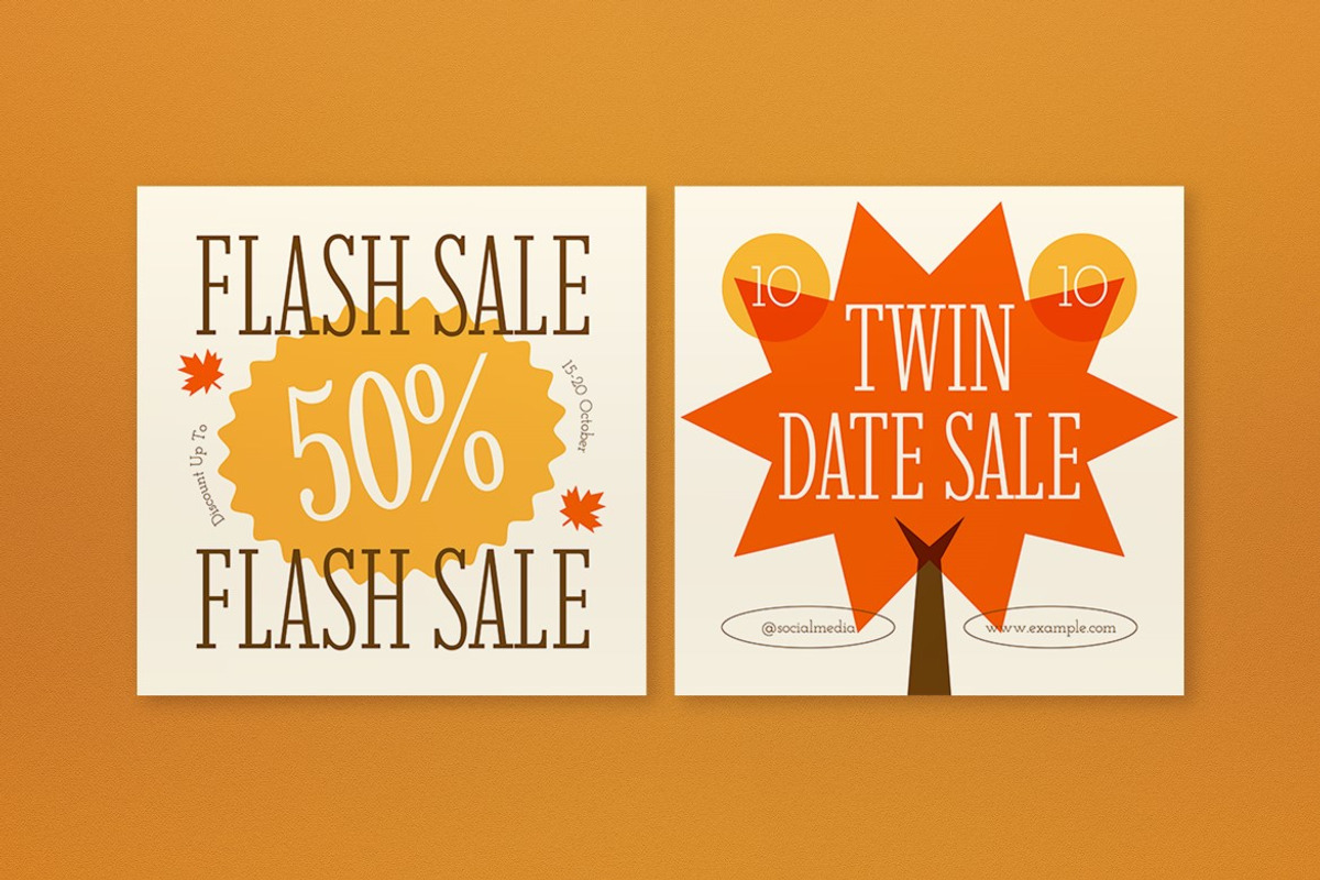 Orange Hand Drawn Autumn Sale Banner, an UI Kit Template by graphicook (Photo 3 of 5)