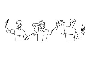 communication man video call vector, a Person Illustration by pikepicture