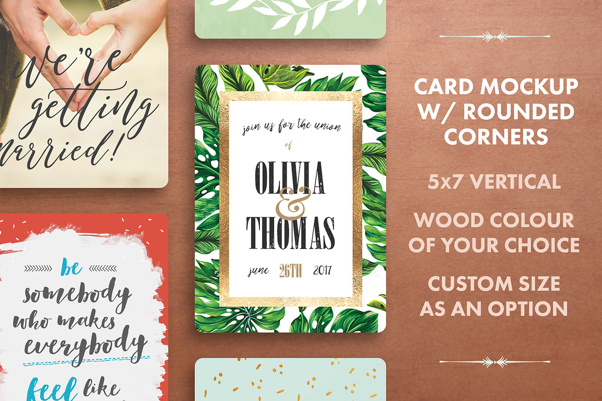 Card Mockup w/ Rounded Corners, a Print Template by Hype Your Prints (Photo 1 of 4)