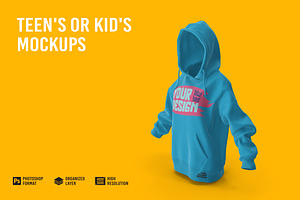 Teen's or Kid's Hoodies Mockup