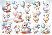 Watercolor Baby White Goose Birthday, a Graphic by designcity5 (Thumbnail 2 of 5)