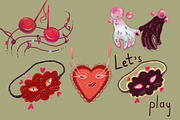 Flirty Valentine Clipart PNG Set, a Decorative Illustration by FaliushViktoriaArtist (Thumbnail 7 of 8)