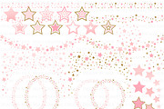 Pink Light Blue Gold Stars, a Texture Illustration by Mia's Graphic Design (Thumbnail 5 of 9)