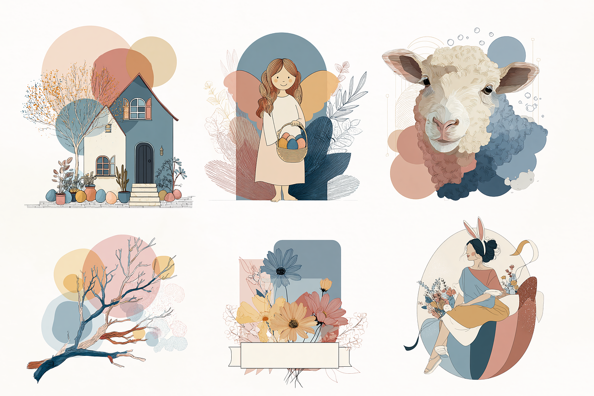 Geometric Botanical Spring Pack, a Decorative Illustration by GiraffeCreative (Photo 6 of 21)
