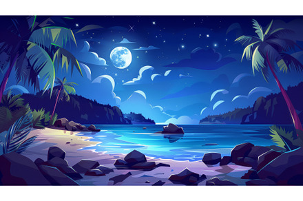 An illustration of a tropical lagoon, a Nature Photo by ZinetroN
