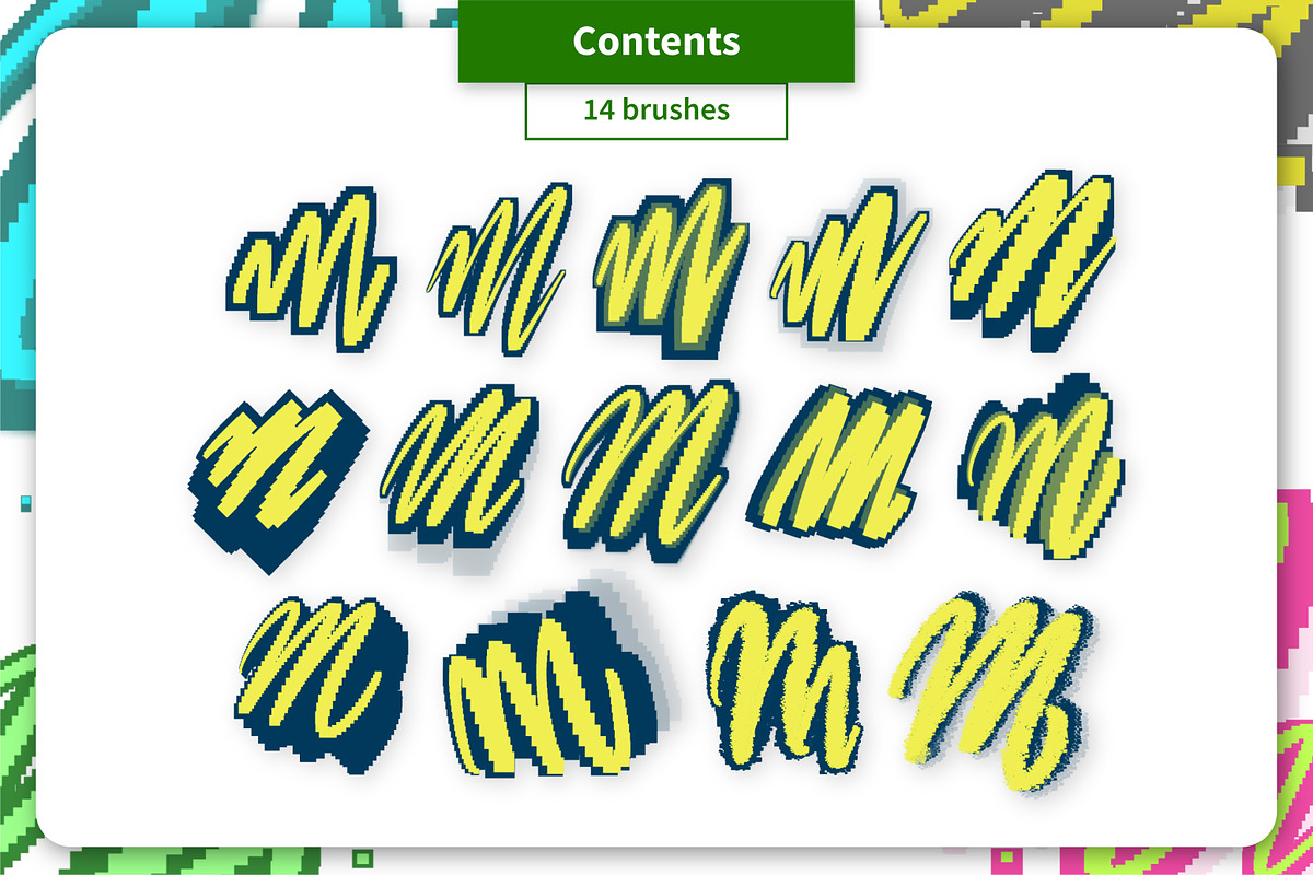 Outline PIXEL Brush set, a Brush Add-On by Magnatype (Photo 2 of 5)