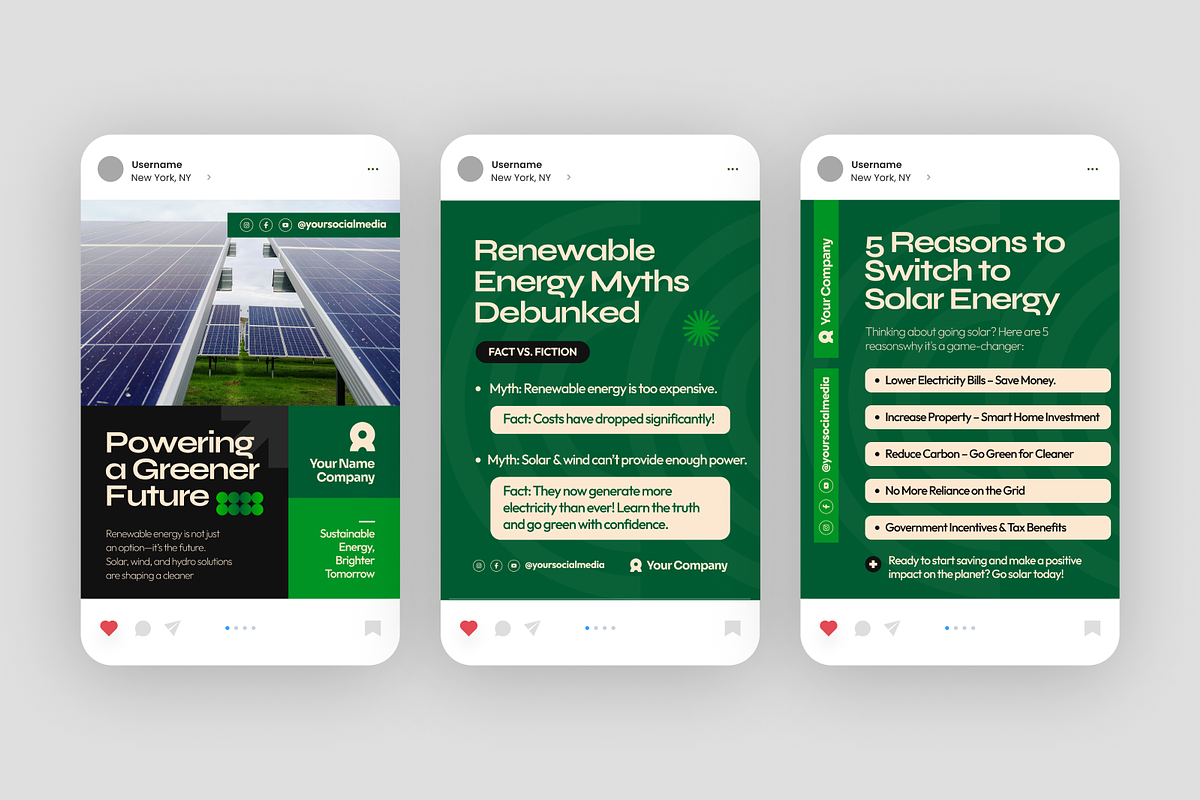 Renewable Energy Instagram Post, a Social Media Template by MMPixelCraft (Photo 2 of 3)