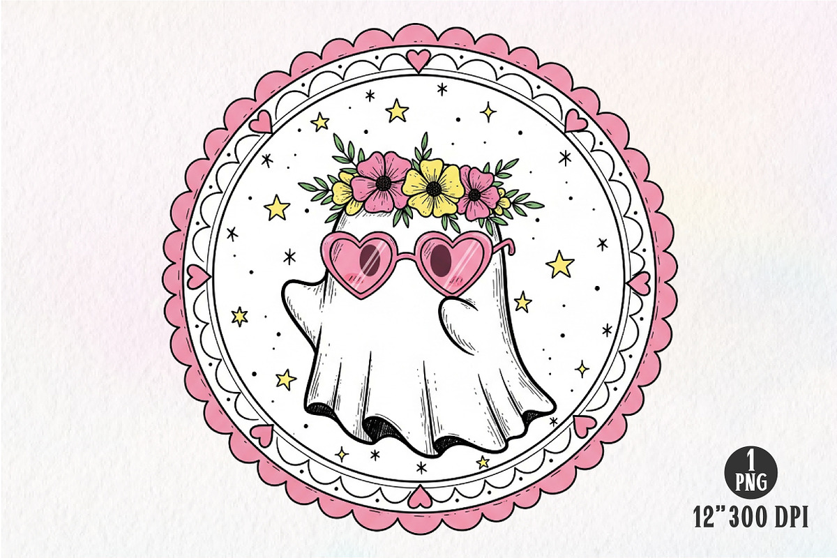 Ghost With Flowers PNG, an Illustration by Dream Creation (Photo 1 of 5)