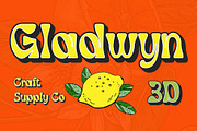 Gladwyn 3D, a Sans Serif Font by Craft Supply Co. (Thumbnail 1 of 8)