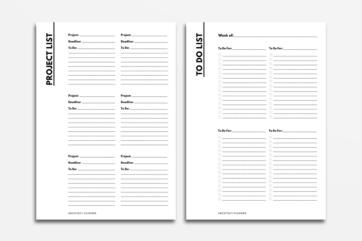 Architect Minimal Planner Template, a Stationery Template by velvetmade.designs (Photo 10 of 13)