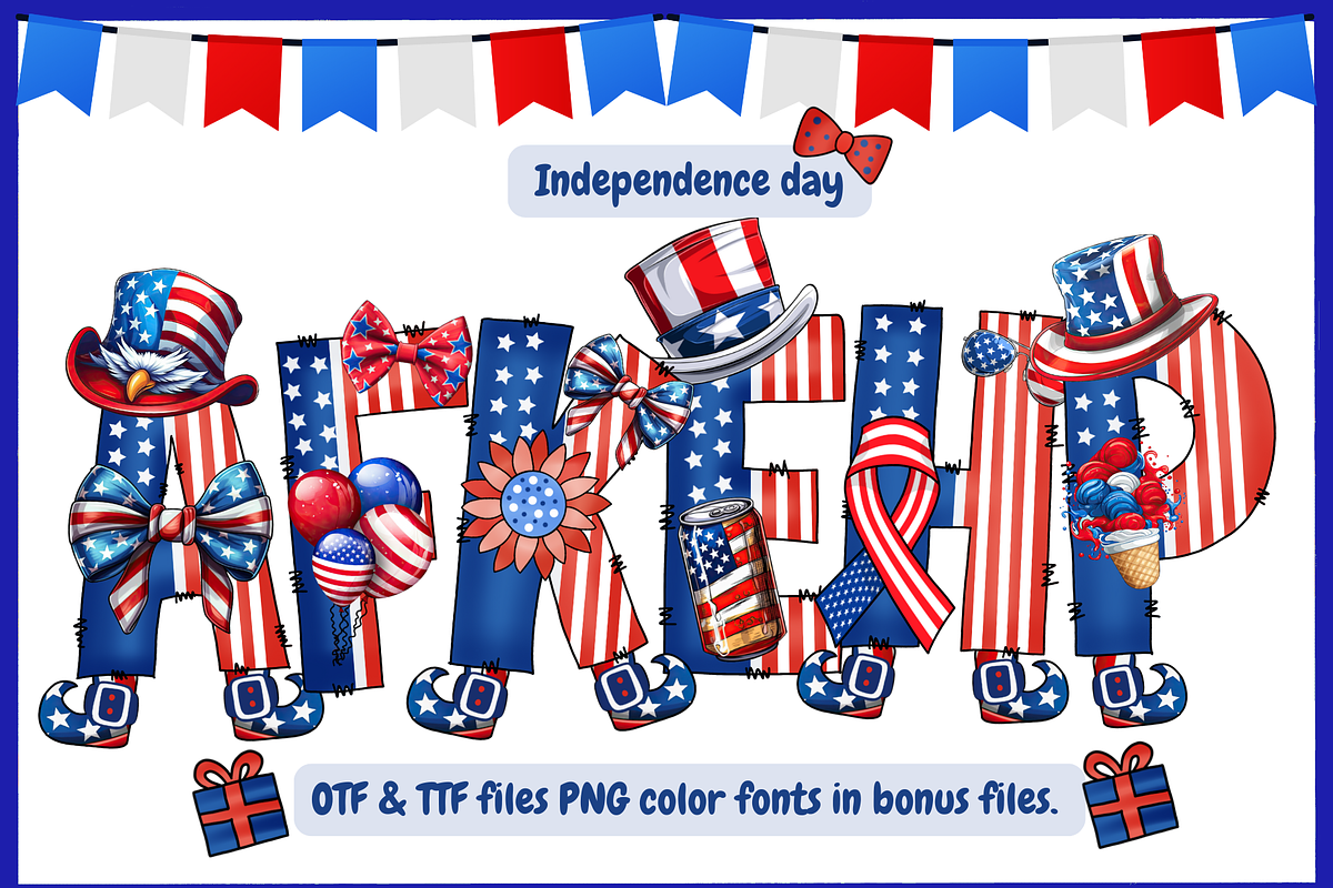 Independence Day-PNG fonts, a Symbol Font by It me digital art (Photo 1 of 6)